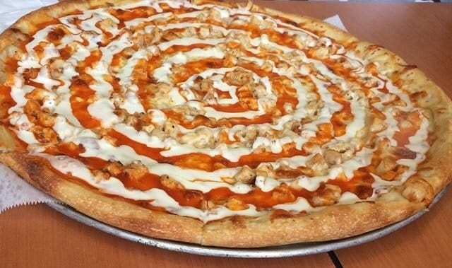 Buffalo Chicken Ranch Pizza.